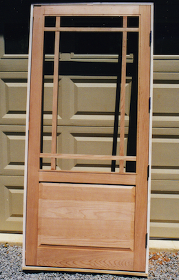 cedar framed screen door